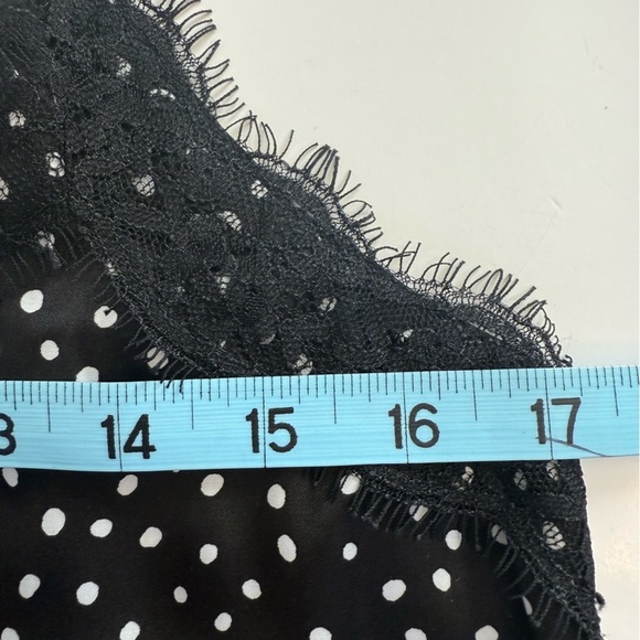 Nordstrom BP Black Shite Polka Dot Lace Trim Cami Lightweight Tank Top Size SML - Picture 8 of 9